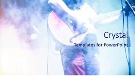  Presentation with stage shows - Slides having hard rock heavy metal - frontman with guitar background and a sky blue colored foreground