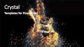  Presentation with heavy metal - Audience pleasing presentation theme consisting of hardrock - hard rock heavy metal electric backdrop and a black colored foreground
