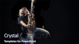  Presentation with instrument - Slide deck featuring hard rock heavy metal guitarist background and a wine colored foreground