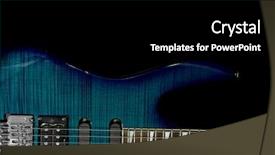  Presentation with electric guitar - Presentation theme having detail of an electric guitar background and a black colored foreground