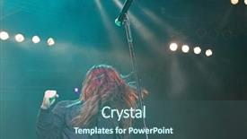 Presentation with singer - Audience pleasing presentation theme consisting of hard rock heavy metal - singer on stage backdrop and a ocean colored foreground