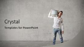  Presentation with creation of man - Cool new PPT theme with hard seller - man and tv backdrop and a  colored foreground