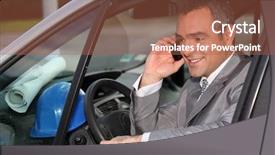  Presentation with telephone mobile - Beautiful presentation theme featuring property development proposal - architect in car using mobile backdrop and a red colored foreground