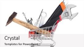  Presentation with construction tools - Colorful presentation theme enhanced with  backdrop and a  colored foreground