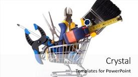  Presentation with construction tools - Beautiful presentation theme featuring retail shop opportunity - mix of construction tools inside backdrop and a white colored foreground
