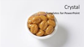  Presentation with bowl - Cool new slides with hard toffee - bowl of caramel candies backdrop and a  colored foreground