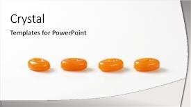  Presentation with peppermint candy cane on white - Cool new presentation design with hard toffee - row of caramel candies backdrop and a  colored foreground