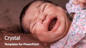  Presentation with baby crying - Cool new slide deck with hard with cramps or colic backdrop and a tawny brown colored foreground
