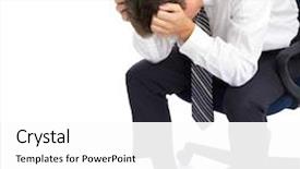  Presentation with stress - PPT layouts with hard work - businessman having stress over white background and a white colored foreground