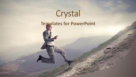  Presentation with running - Cool new slides with hard work - businessman running uphill backdrop and a lemonade colored foreground