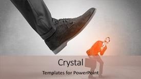  Presentation with stepping - Colorful PPT theme enhanced with hard work - large formal shoe stepping down backdrop and a coral colored foreground