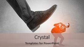  Presentation with stepping - Cool new PPT theme with hard work - large formal shoe stepping down backdrop and a coral colored foreground