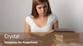  Presentation with student - Presentation theme having hard work - portrait of young and pretty background and a tawny brown colored foreground