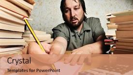  Presentation with hard work - PPT theme consisting of hard work businessman accounting background and a coral colored foreground