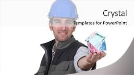  Presentation with money construction - Audience pleasing slides consisting of hard work pays - construction costs money backdrop and a white colored foreground