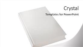  Presentation with closed - PPT theme with hardback book closed on white background and a white colored foreground