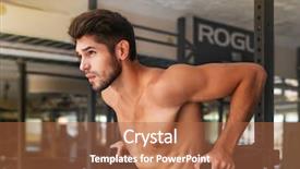  Presentation with children doing kids gym - Cool new slides with hardcore - naked model doing exercises backdrop and a red colored foreground