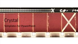  Presentation with old film - Beautiful PPT theme featuring hardcore - old empty 16mm film strip backdrop and a red colored foreground