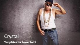  Presentation with gangster - Beautiful theme featuring hardcore - senior gangster in baggy hip-hop backdrop and a dark gray colored foreground