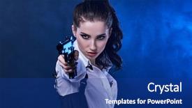  Presentation with tactics - Audience pleasing theme consisting of hardcore - special tactics sexy woman holding backdrop and a navy blue colored foreground