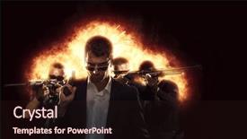  Presentation with tactics - Slide set enhanced with hardcore - special tactics team with explosion background and a wine colored foreground