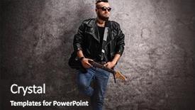  Presentation with punk rock music - Theme featuring hardcore - young punk rocker holding background and a dark gray colored foreground