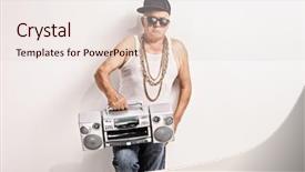  Presentation with rapper - Slides with hardcore senior rapper holding background and a lemonade colored foreground