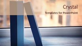  Presentation with tan book stack stacks of books - Audience pleasing slide deck consisting of hardcover books on windowsill closeup backdrop and a lemonade colored foreground