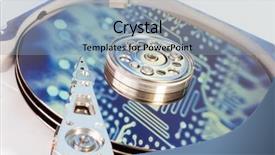 Presentation with hard disk - Slides consisting of harddisk - close up of hard disk background and a light blue colored foreground