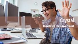  Presentation with hard disk drive - Audience pleasing slide deck consisting of harddisk - technician with broken hard drive backdrop and a violet colored foreground