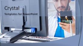  Presentation with hard disk drive - Amazing presentation having harddisk - technician with broken hard drive backdrop and a light blue colored foreground