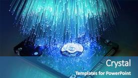  Presentation with fiber optics - Slides featuring harddisk and heads on technology background and a teal colored foreground