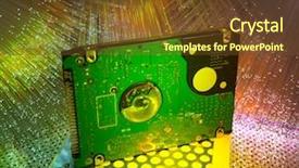  Presentation with 3d technology - Beautiful presentation featuring harddisk and heads on technology backdrop and a tawny brown colored foreground