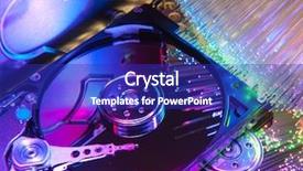  Presentation with optical - Cool new presentation theme with harddisk with fiber optical background backdrop and a royal blue colored foreground