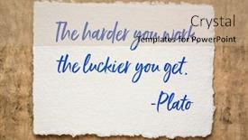  Presentation with ancient greek - Amazing theme having harder-you-work-the-luckier backdrop and a coral colored foreground