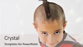  Presentation with hardrock - Audience pleasing PPT theme consisting of hardrock - cute little boy with funny backdrop and a  colored foreground