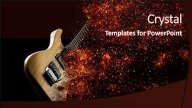  Presentation with electric guitar - PPT theme featuring hardrock - electric guitar in fire isolated background and a wine colored foreground