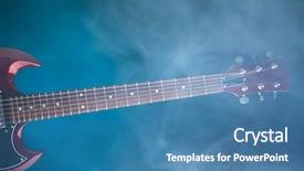  Presentation with red and blue smoke - Cool new PPT layouts with hardrock - electric guitar in smoke blue backdrop and a teal colored foreground
