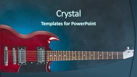  Presentation with pink and blue acrylic smoke - Amazing PPT theme having hardrock - electric guitar in smoke blue backdrop and a ocean colored foreground