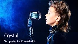  Presentation with hardrock - PPT theme featuring train transit commuter transportation urban background and a gray colored foreground