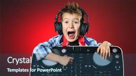  Presentation with pharmacy mixing intravenous medications - PPT theme featuring hardrock - expressive little boy dj background and a ocean colored foreground