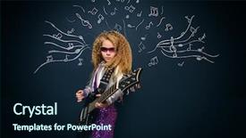  Presentation with hardrock - Audience pleasing PPT theme consisting of hardrock - little rock star singing backdrop and a wine colored foreground