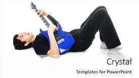  Presentation with guitar - Cool new presentation theme with hardrock - portrait of a young man backdrop and a white colored foreground