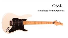  Presentation with hardrock - Beautiful presentation design featuring hardrock - white electric guitar isolated backdrop and a white colored foreground