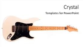  Presentation with hardrock - Presentation theme having hardrock - white electric guitar isolated background and a white colored foreground