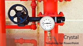  Presentation with fire system - Presentation featuring hardware fire control system background and a red colored foreground