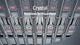  Presentation with data center - Colorful slide deck enhanced with hardware in internet data center backdrop and a gray colored foreground