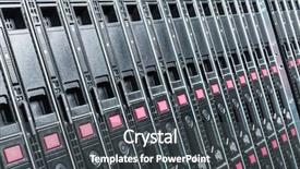  Presentation with data center - Colorful slide set enhanced with hardware in internet data center backdrop and a dark gray colored foreground