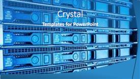  Presentation with data center - Presentation enhanced with hardware-in-internet-data-center background and a teal colored foreground