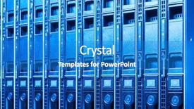  Presentation with power data center - Audience pleasing slide deck consisting of hardware in internet data center backdrop and a teal colored foreground